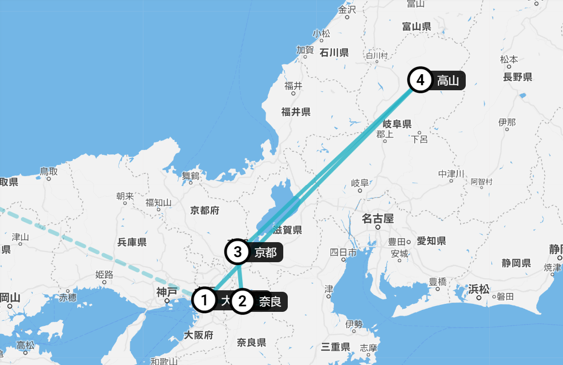 在大阪落地的话不建议再走回头路回大阪坐车,而且从地理位置上看也