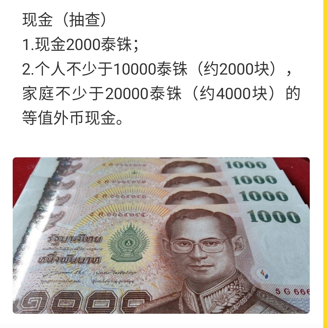 泰国办理落地签一个人携带4000人民币 一大一小怎么算