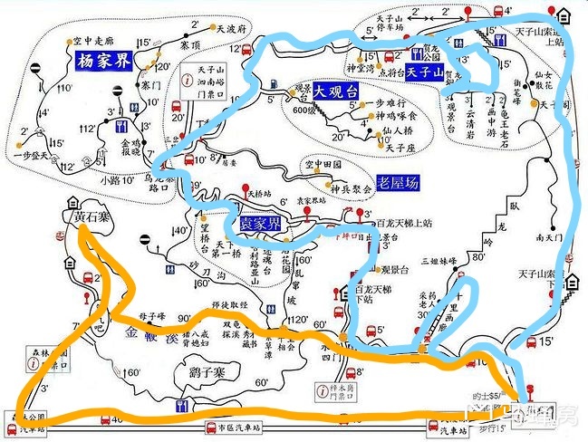 张家界森林公园地图