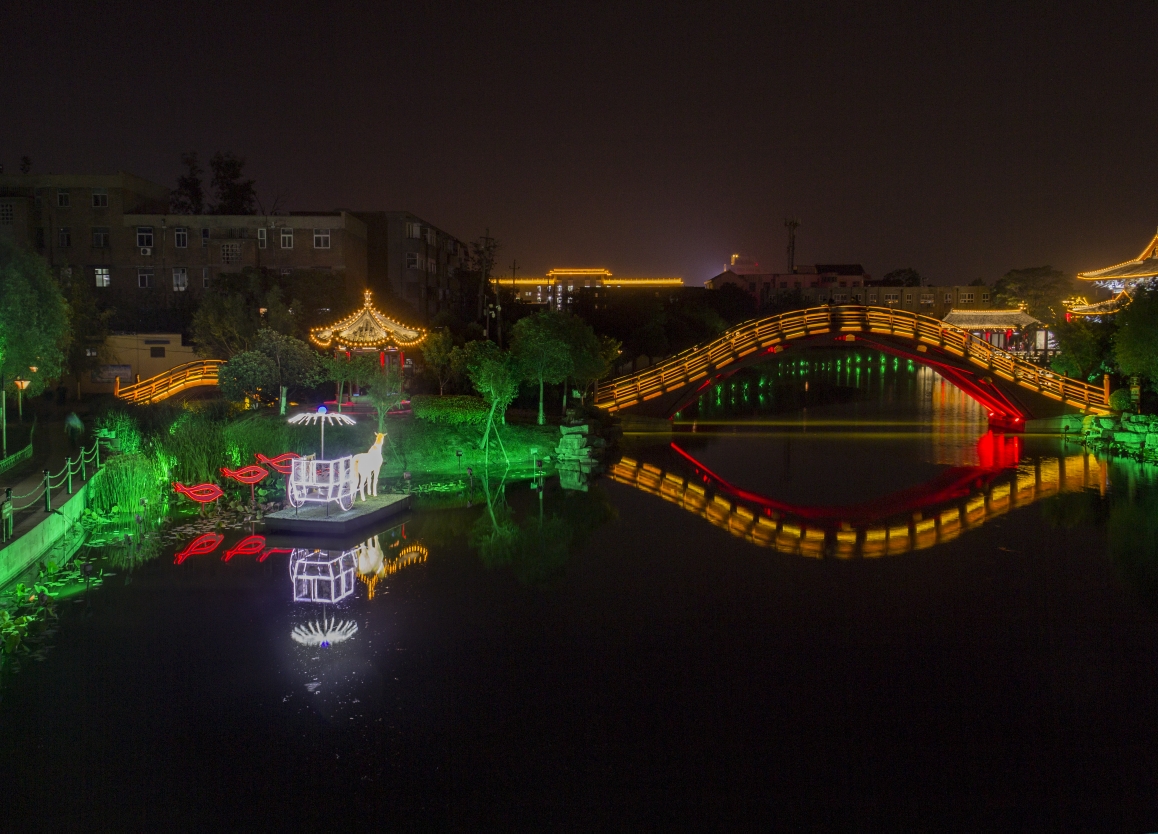 开封大宋御河夜景水系