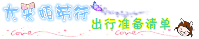 出行准备清单 出行准备清单
